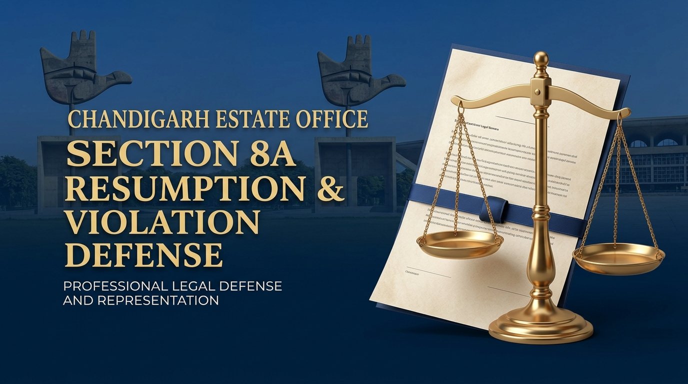 Best Lawyer for Chandigarh Estate Office Notices Section 8A Property Resumption Building Violation Defense Advocate Chandigarh