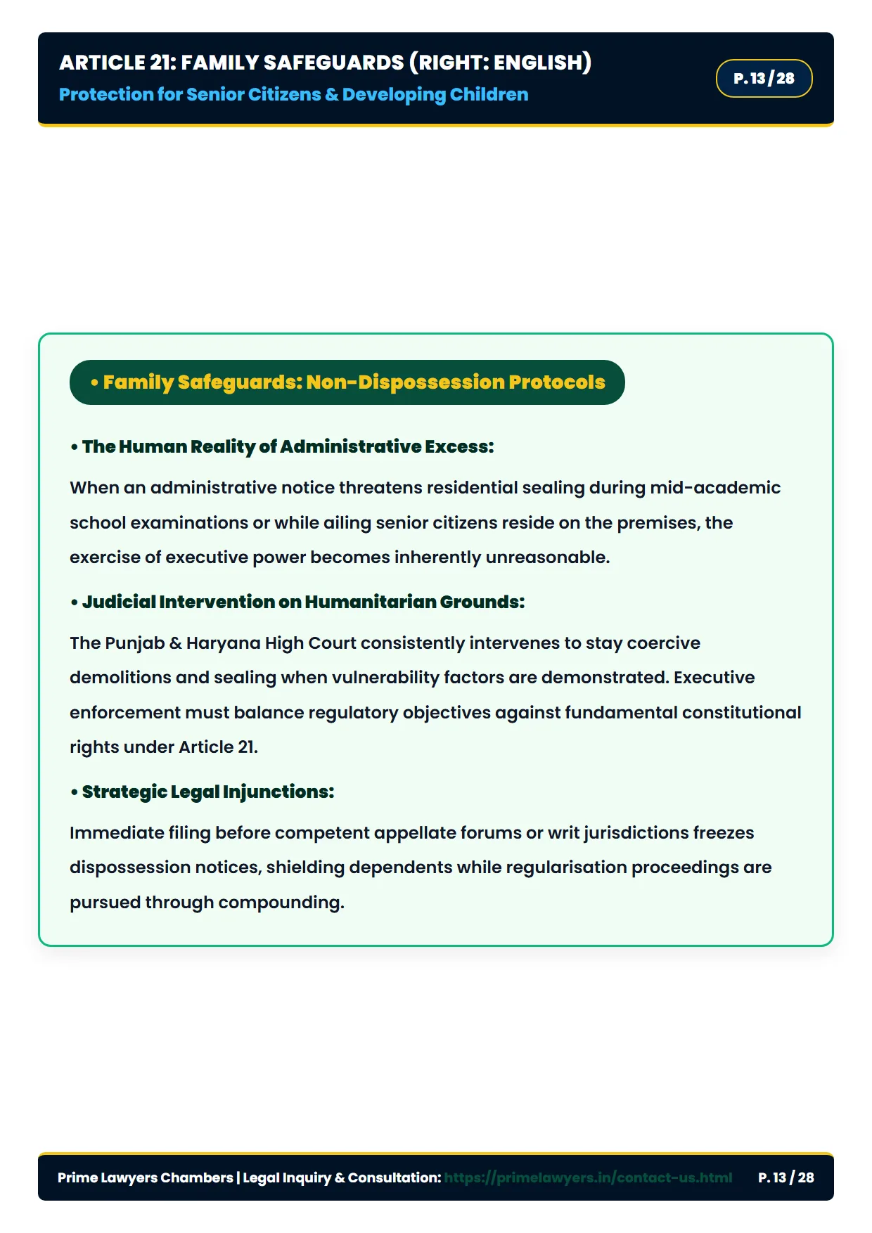 Page 13: Article 21 Vulnerable Dependents & Family Safeguards (English)