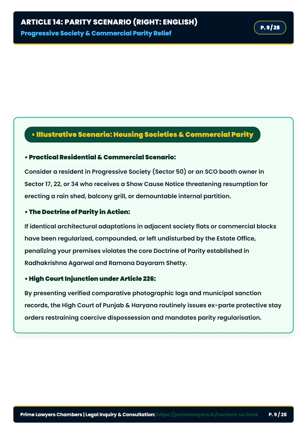Page 9: Article 14 Housing Society Practical Parity Precedent (English)